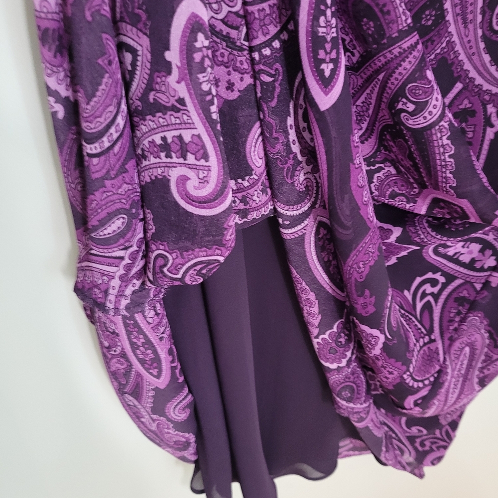 Studio I Paisley Sleeveless Maxi Dress Purple 18 Womens - Picture 8 of 11